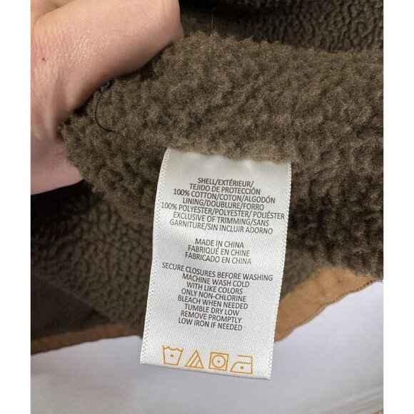 Wolverine Upland Canvas Vest Mens XL Brown Sherpa Lined Full Zip Work Heavy - Picture 5 of 8